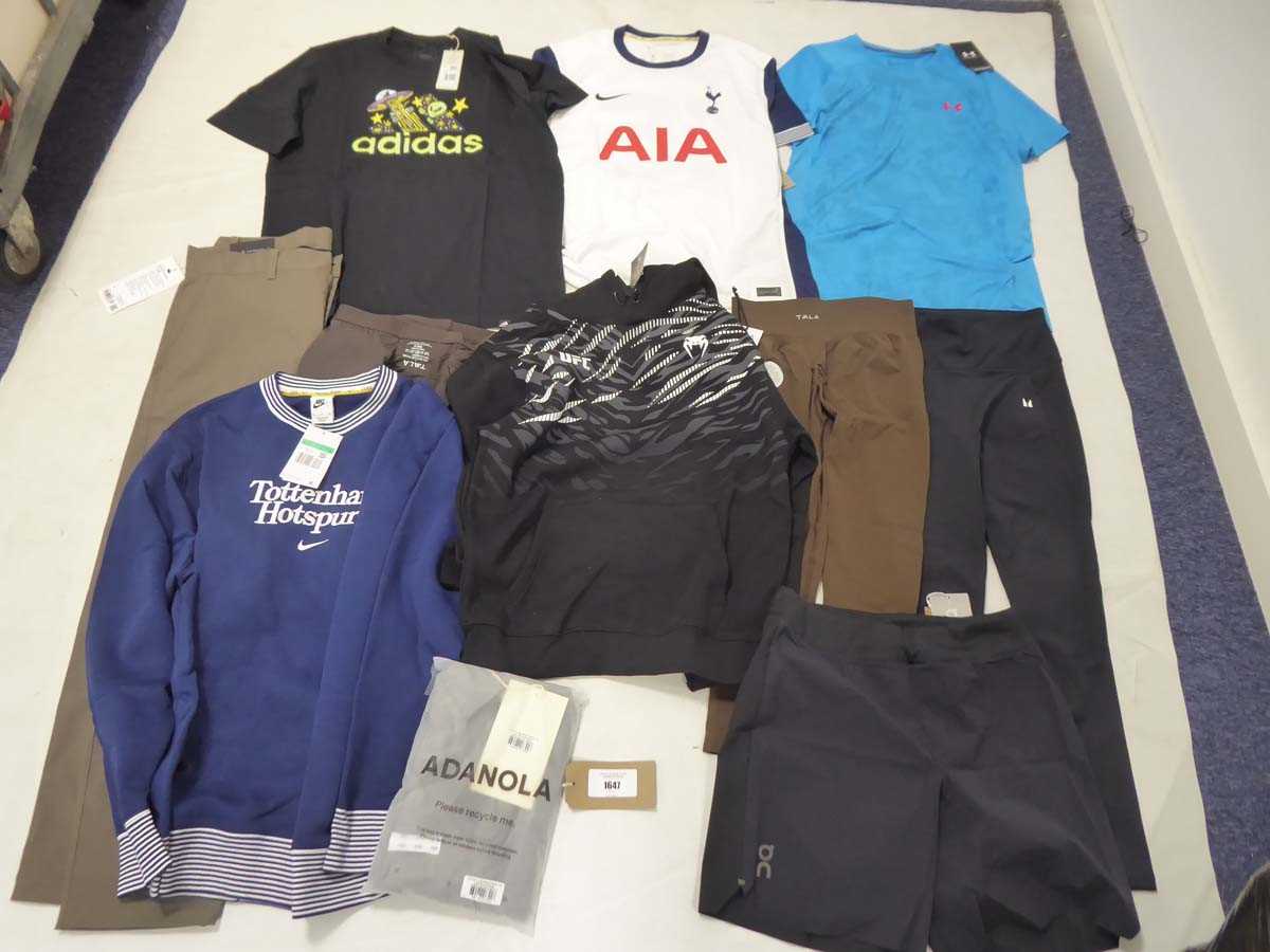 Lot 1647 - Selection of sportswear to include Adidas, On...