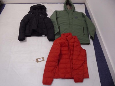 Lot 3x Coats to include Patagonia, Calvin Klein...