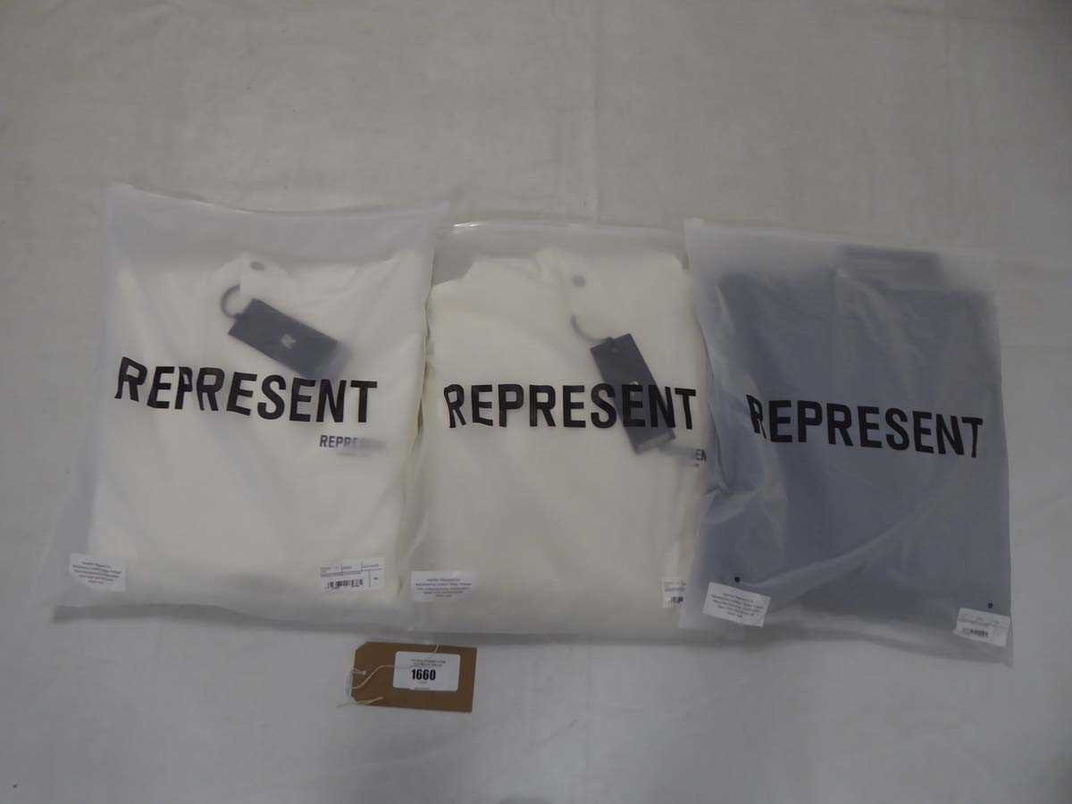 Lot 1660 - 3x Represent hoodies