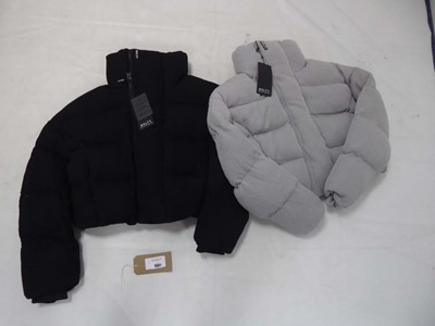 Lot 2x NVLTY ribbed shawl coats in grey and black