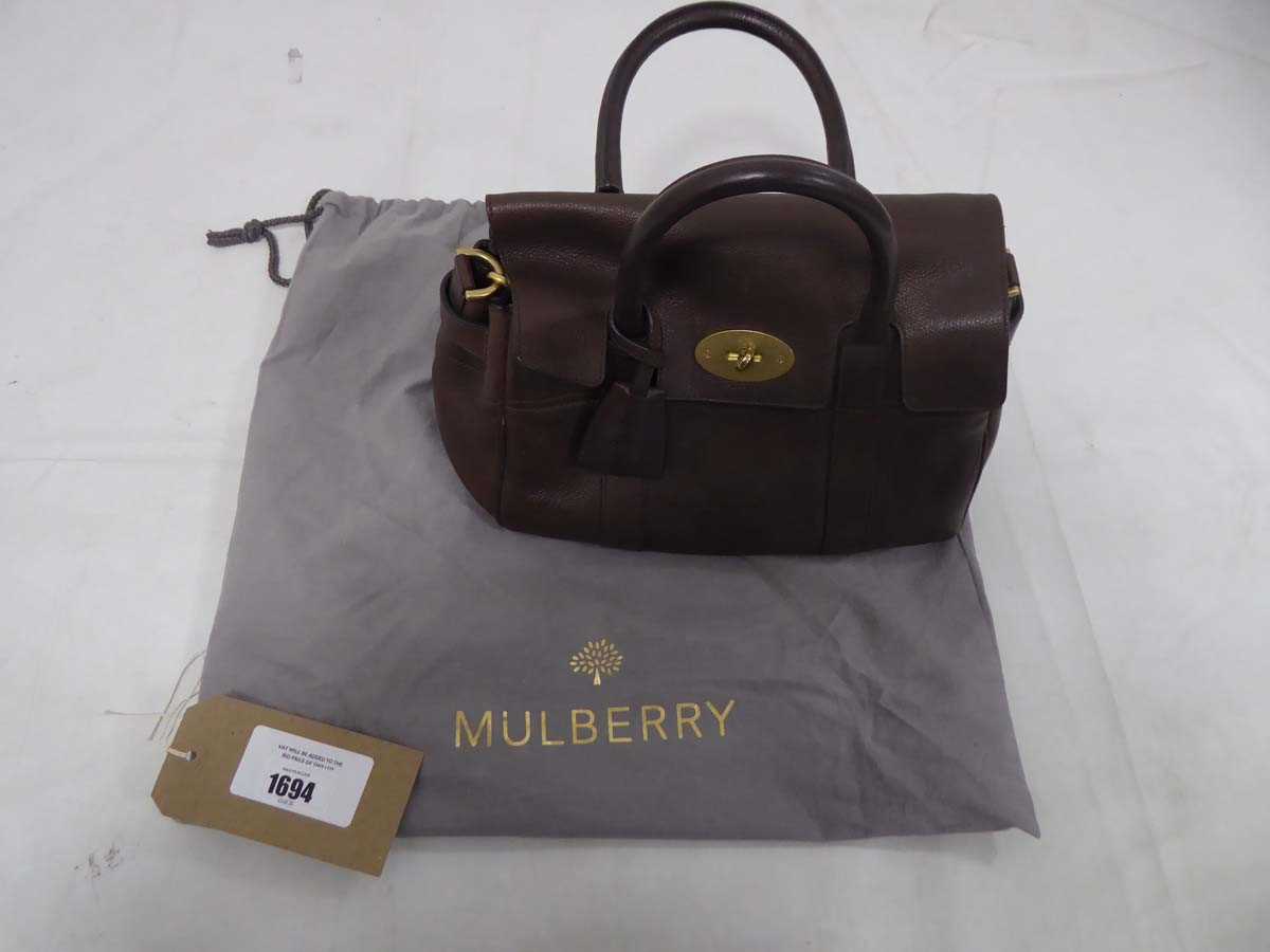 Lot 1694 - Mulberry handbag in brown with dust bag (signs...