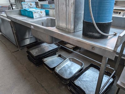 Lot 765 - 230cm stainless steel deep bowl sink with...