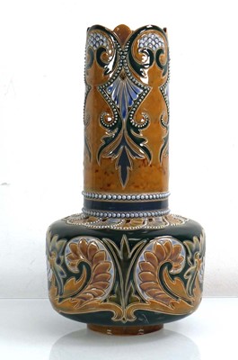 Lot 206 - A Doulton Lambeth vase of mallet form...