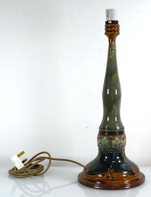 Lot 207 - A Royal Doulton lamp base of slender form...