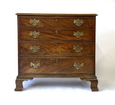 Lot 32 - A George III mahogany chest of four long...