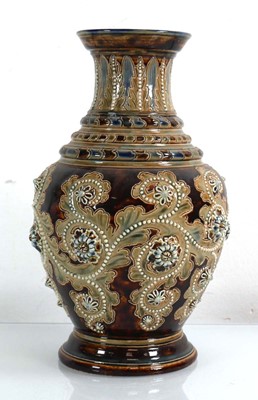 Lot 212 - A Doulton Lambeth vase of bellied form...