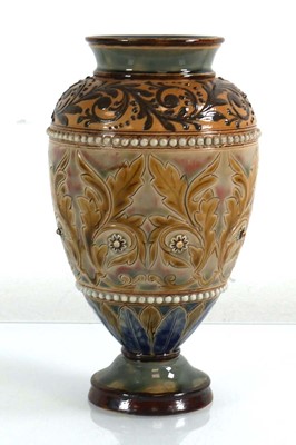 Lot 213 - A Doulton Lambeth vase of urn shaped form...