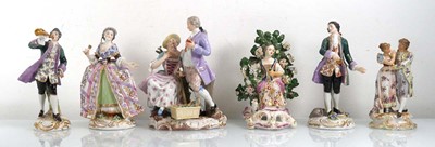 Lot 267 - A Meissen style figural group modelled as a...