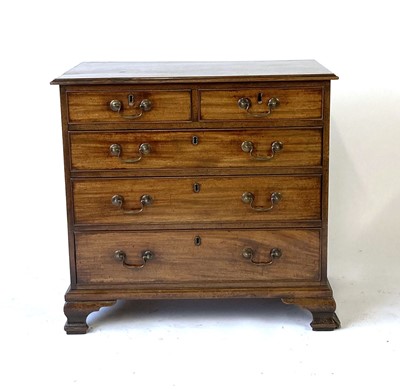 Lot 46 - A George III mahogany chest of two short over...