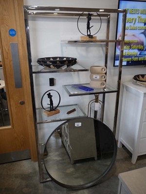 Lot 1003 - Chrome finish free standing shelving unit with...