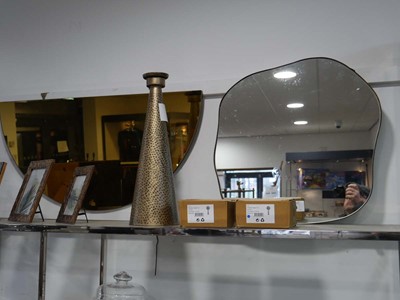 Lot 1005 - 2 mirrors; 1 organically shaped and 1 with a...