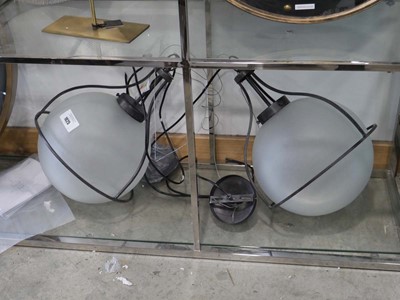 Lot 1025 - 2 globular glass ceiling light fixtures