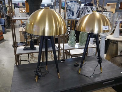 Lot 1045 - Pair of gold finish mushroom shaped table...