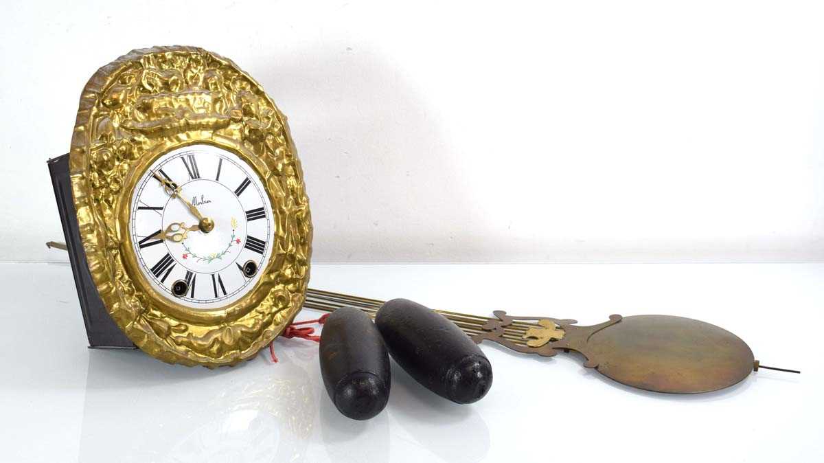 Lot 64 - A 20th century French comtoise-type wall clock,...