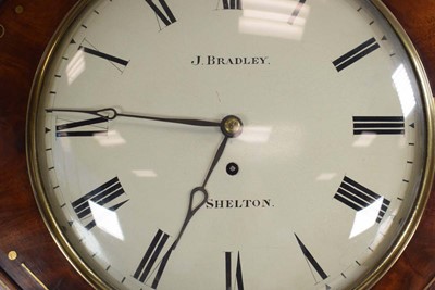 Lot 41 - A 19th century drop-dial wall clock, the 12...