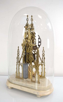 Lot 42 - A 19th century brass 'Cathedral' skeleton...