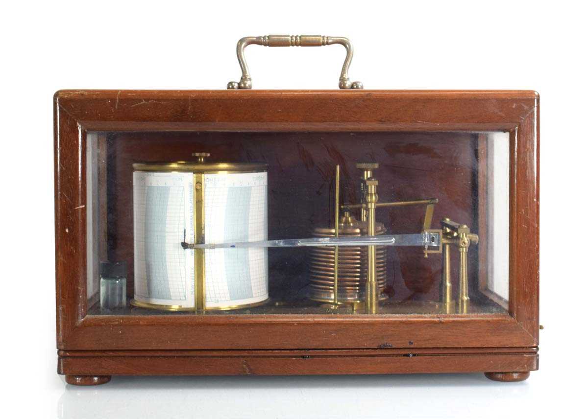 Lot 53 - An early 20th century mahogany cased barograph,...