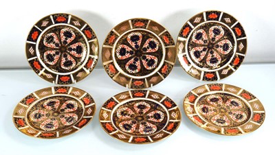 Lot 274 - Six Royal Crown Derby side plates, each...