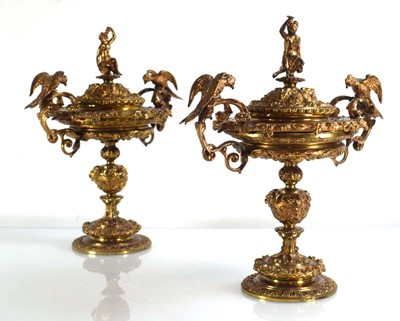 Lot 95 - A pair of mid-19th century gilt bronze...