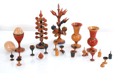 Lot 102 - A small group of 1940's Indian treen models (Qty)