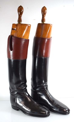 Lot 123 - A pair of leather 'top boots' or hunting boots...