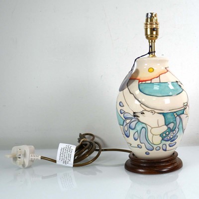 Lot 289 - A Moorcroft table lamp base decorated in the...