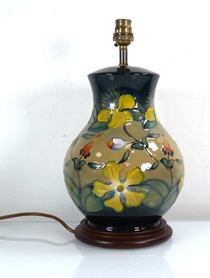 Lot 294 - A Moorcroft table lamp base decorated in the...