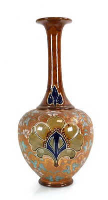 Lot 297 - A Royal Doulton bottle vase typically...