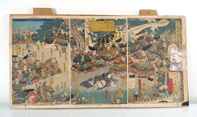 Lot 172 - After Yoshifuji Utagawa (1828-1887), Triptych -...