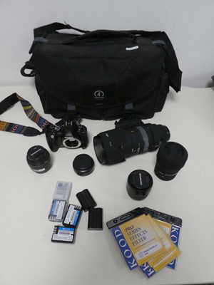 Lot Olympus E-520 digital camera body and...