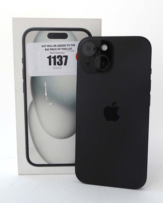 Lot Apple iPhone 15, 128GB, Black, model A3090, boxed