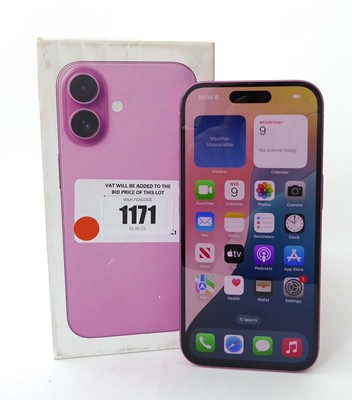 Lot Apple iPhone 16, 128GB, Pink, model A3287, boxed