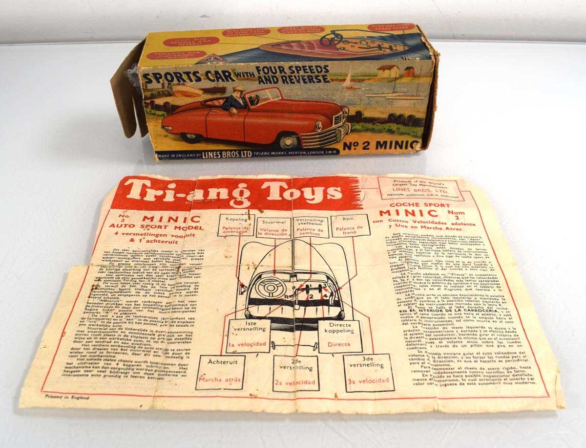 Lot 227 - A Tri-ang Minic No. 2 sports car with four...
