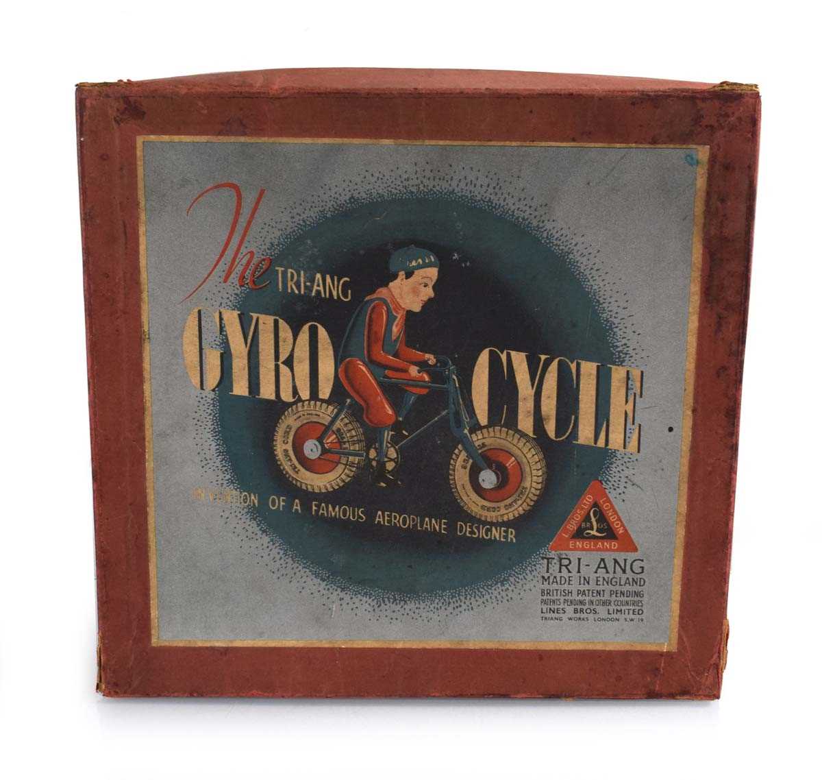 Lot 230 - A Tri-ang tinplate Gyro Cycle, boxed
