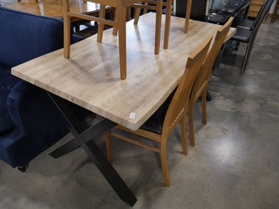 Lot 1003 - Light hardwood finish extending dining table...