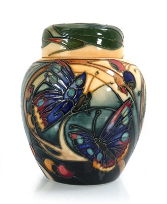 Lot 313 - A Moorcroft jar and cover decorated in the...