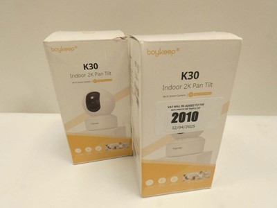 Lot 2010 - 2x BoyKeep K30 indoor 2K pan tilt cameras