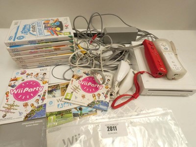 Lot 2011 - Nintendo Wii with 7x games and accessories