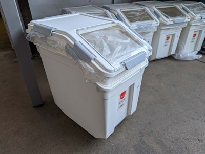 Lot 28 - 2x medium sized ingredients bins with clear...