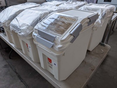 Lot 39 - 2x small sized ingredients bins with clear...
