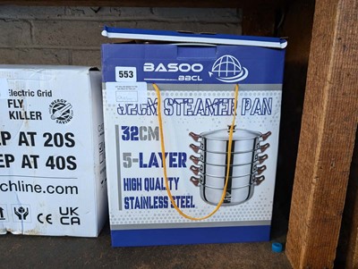 Lot 125 - Basoo 32cm steamer pan set, boxed