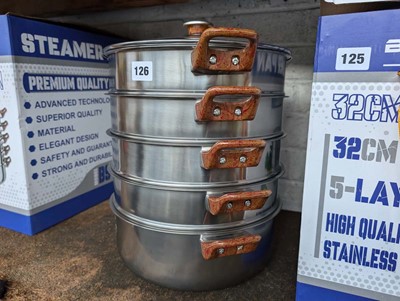 Lot 126 - Basoo 32cm steamer pan set, unboxed