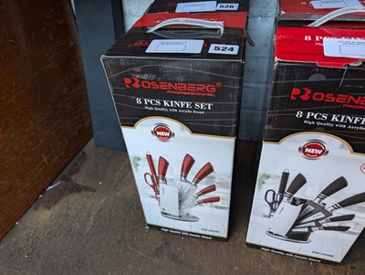 Lot 139 - Rosenberg 8-piece knife set with acrylic stand