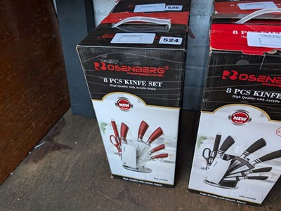 Lot 141 - Rosenberg 8-piece knife set with acrylic stand