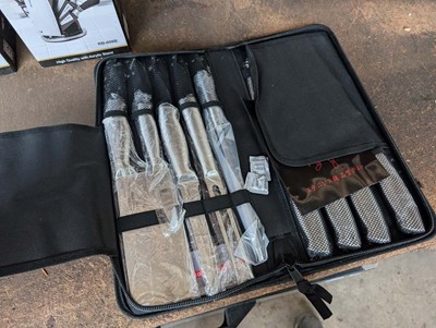 Lot 142 - Samurai 9-piece knife set in zip up case