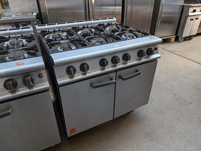 Lot 153 - 90cm gas Falcon 6 burner cooker with 2 door...