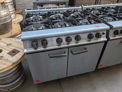 Lot 154 - 90cm gas Falcon 6 burner cooker with 2 door...