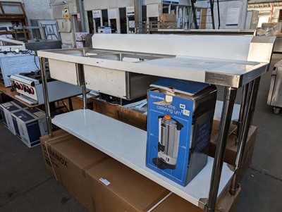 Lot 167 - 180cm stainless steel double sink unit with...