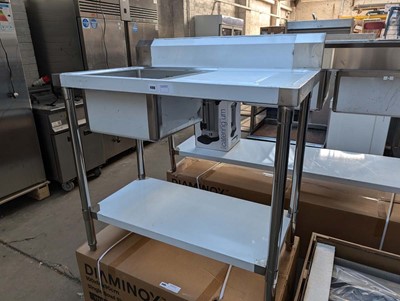 Lot 172 - 100cm stainless steel single bowl sink unit...