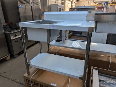 Lot 173 - 100cm stainless steel single bowl sink unit...